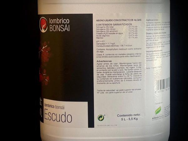 Lombrico bonsai Escudo 5Lts