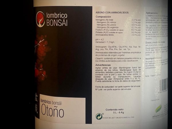 AB-015 Lombrico bonsai Otoño 5Lts