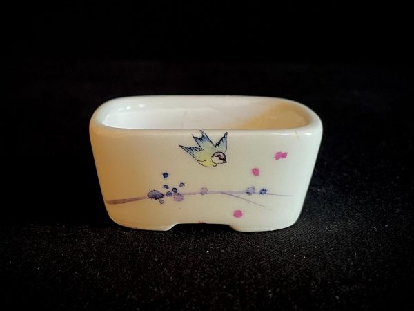 61945 MACETA LISA PARA MAME O PLANTA DE ACENTO RECTANGULAR ESMALTADA