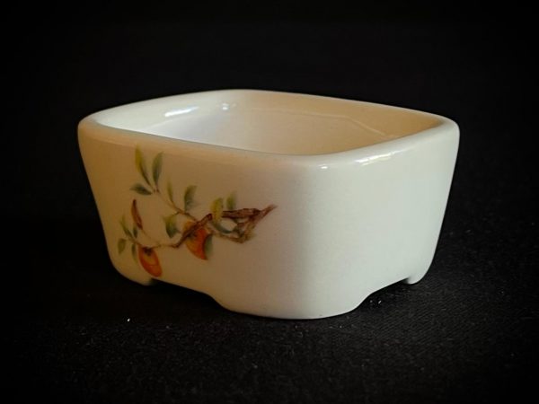 61945 MACETA LISA PARA MAME O PLANTA DE ACENTO RECTANGULAR ESMALTADA