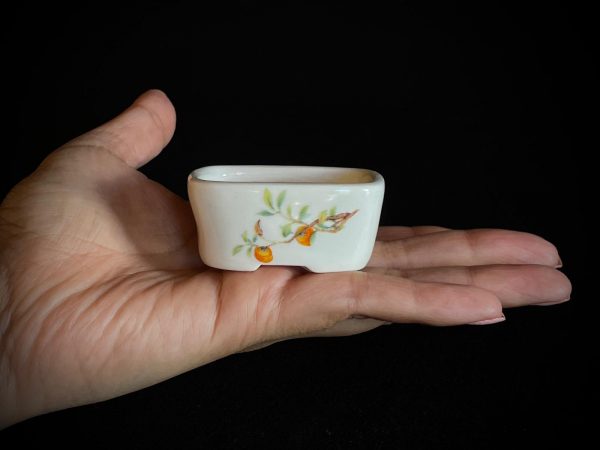61945 MACETA LISA PARA MAME O PLANTA DE ACENTO RECTANGULAR ESMALTADA