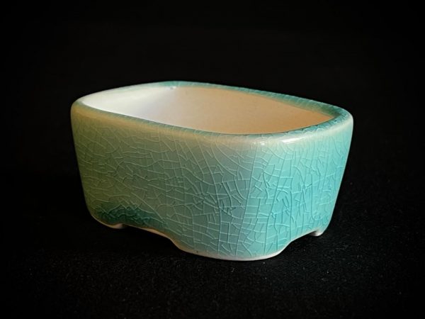 61960 MACETA LISA PARA MAME O PLANTA DE ACENTO RECTANGULAR ESMALTADA