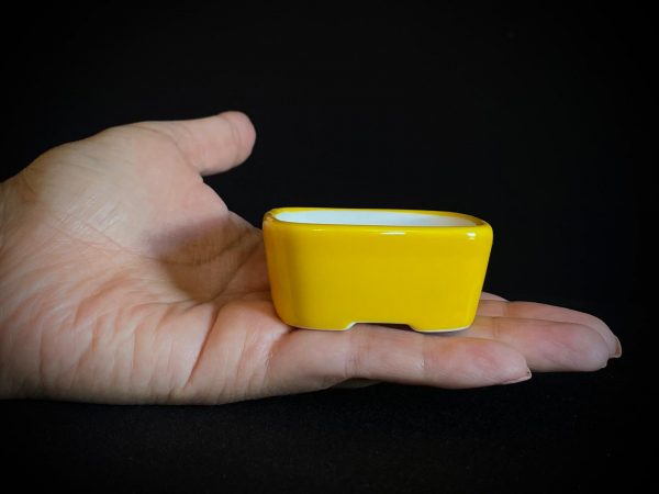 61961 MACETA LISA PARA MAME O PLANTA DE ACENTO RECTANGULAR ESMALTADA