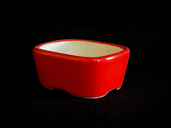 61964 MACETA LISA PARA MAME O PLANTA DE ACENTO RECTANGULAR ESMALTADA