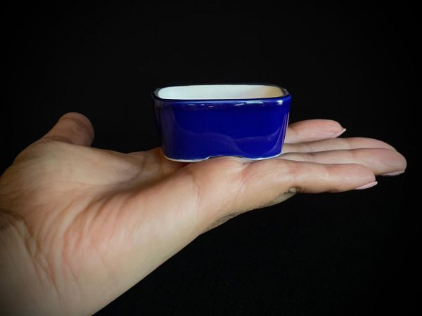 61965 MACETA LISA PARA MAME O PLANTA DE ACENTO RECTANGULAR ESMALTADA